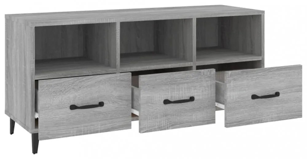 szürke sonoma színű szerelt fa TV-szekrény 102 x 35 x 50 cm