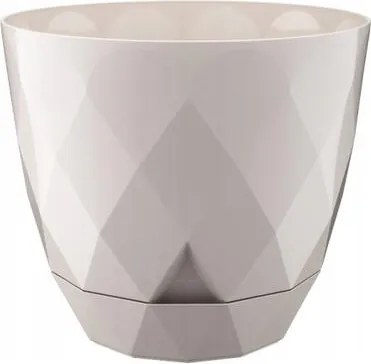 Fedő bézs műanyag 19,5x22cm virágcserép alátéttel univerzális