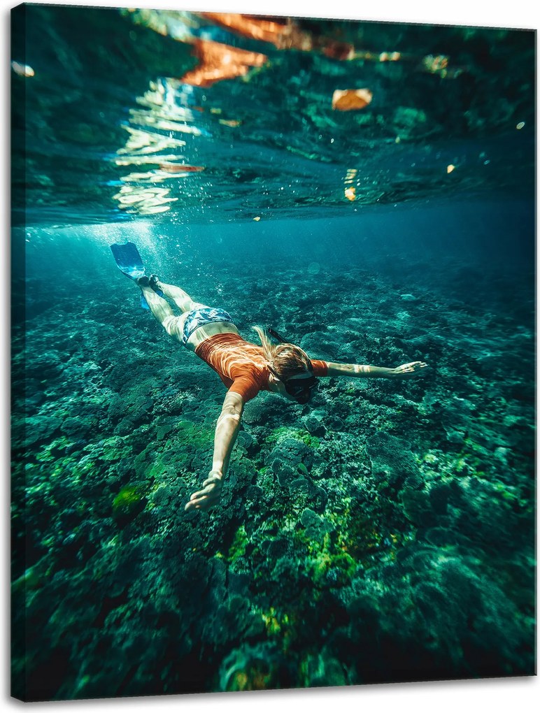 Vászonkép Emberek Búvár az óceánban 30x40 cm
