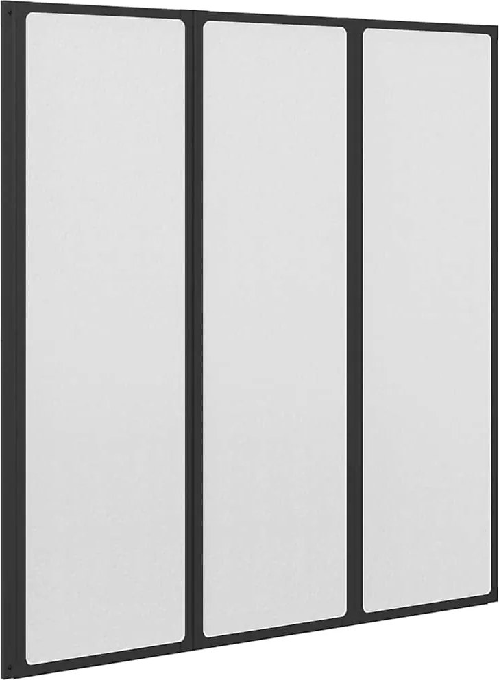 vidaXL Zuhanyfal Fekete 132 x 2 x 140 cm Alumínium