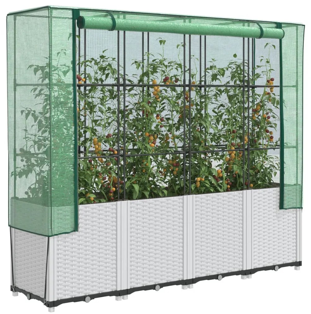 rattan megjelenésű magaságyás melegháztakaróval 160x40x153 cm