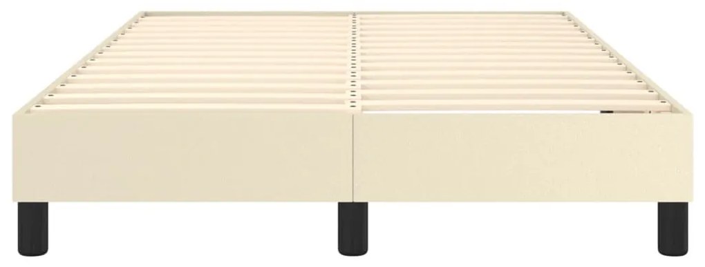 krémszínű műbőr rugós ágykeret 120 x 200 cm