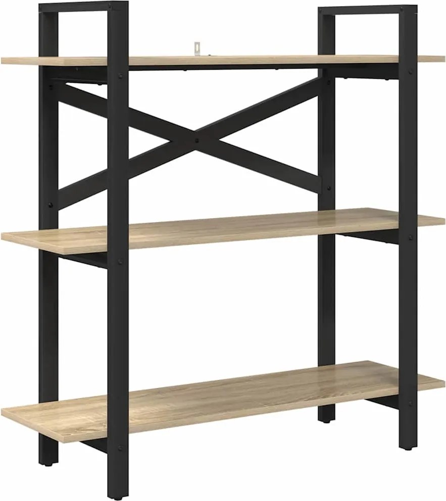 vidaXL Könyvespolc Sonoma tölgy 100 x 33,5 x 102 cm Faanyag