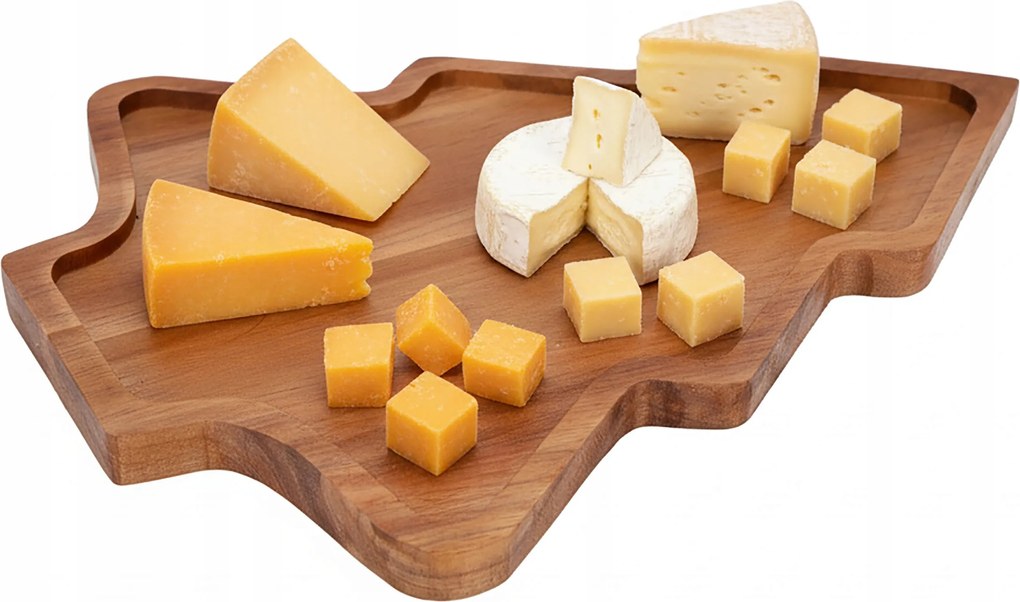 Karácsonyi tálca fa karácsonyfa 28x20cm snack tálaló deszka