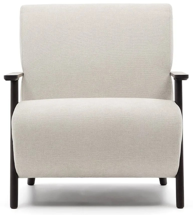 Bézs-krémszínű zsenília fotel Meghan – Kave Home