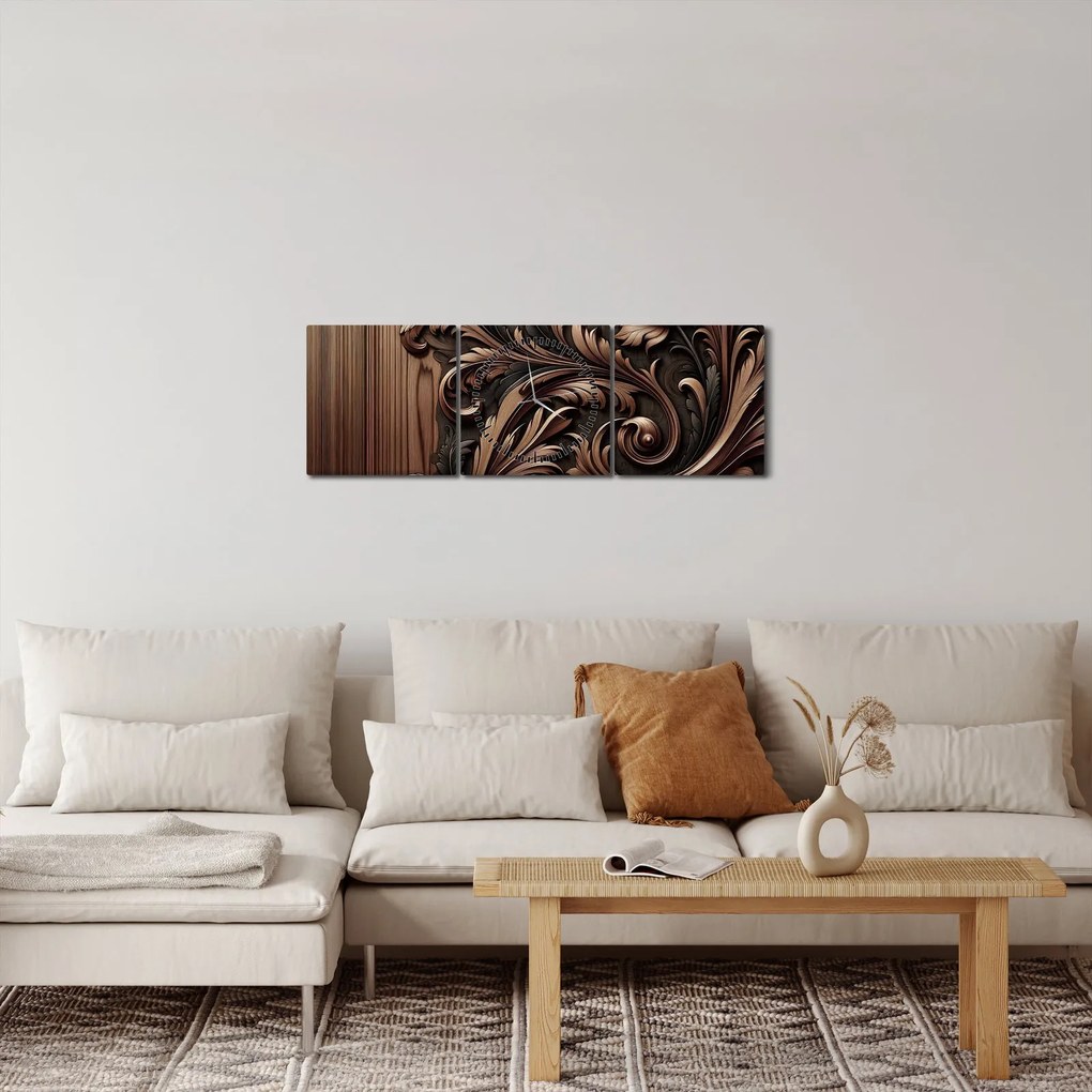 Kép - Faminta minta (órával) (90x30 cm)