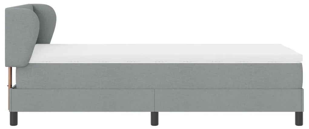 Boxspring Ágy Matrac Készlettel - Világosszürke, 90x200 cm, Szövet