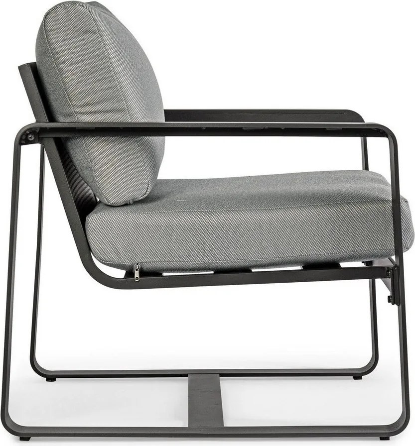 Szürke fém kerti fotel Merrigan – Bizzotto