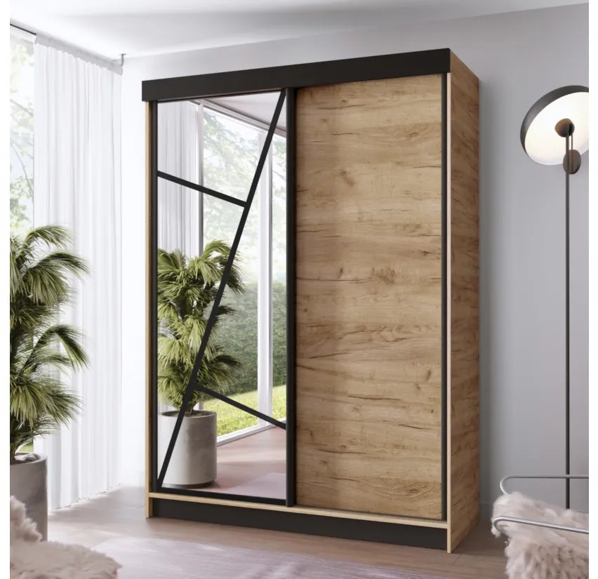 VENADA ruhásszekrény, 138x205x59, fehér/old style