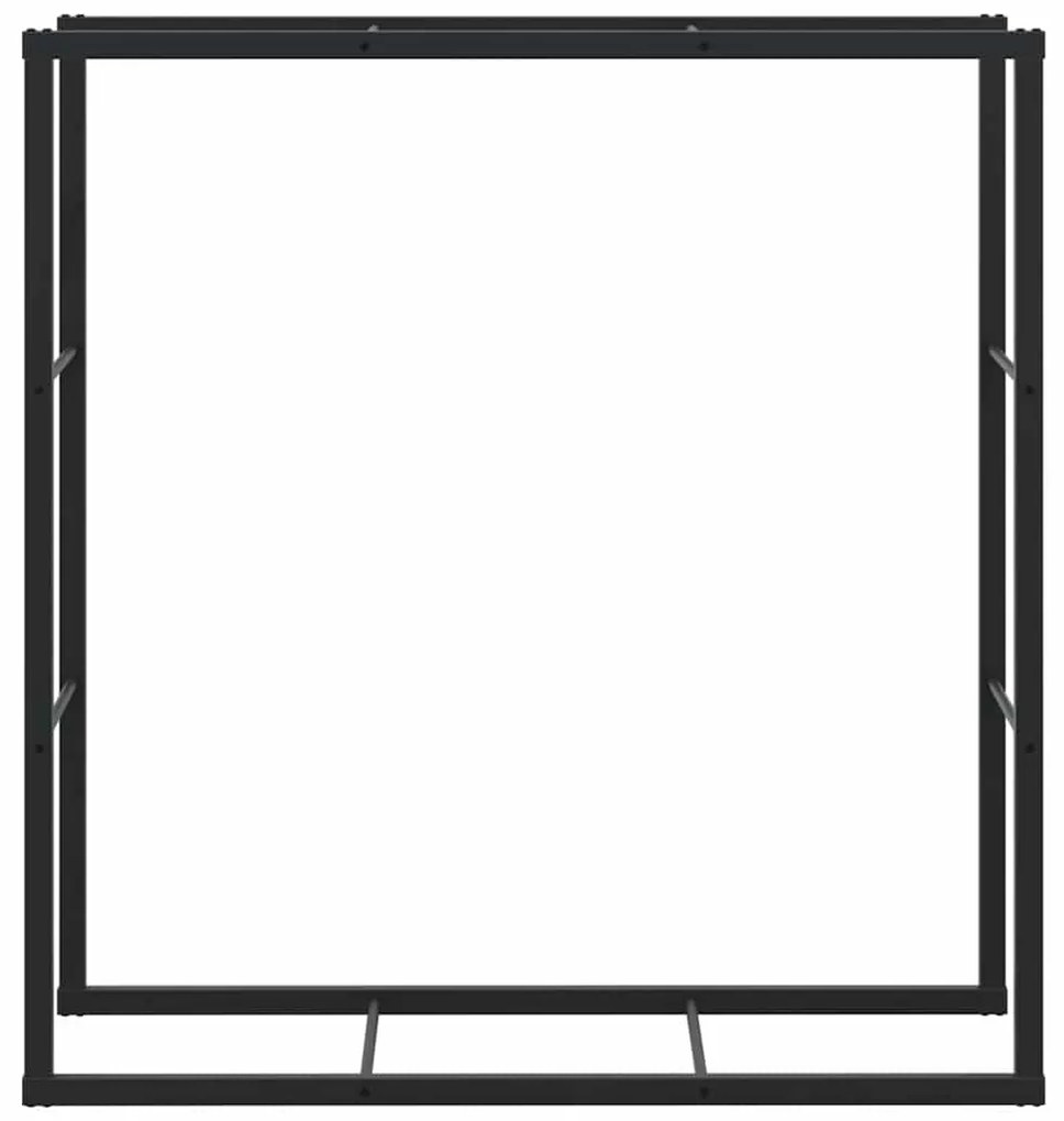 vidaXL fekete acél tűzifatároló 110x30x116 cm