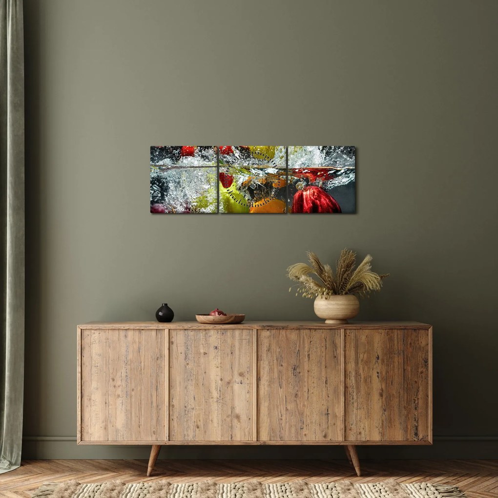 Kép - gyümölcs (órával) (90x30 cm)