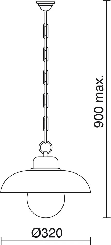 NOVOLUX 670B-G05X1A-33 ANECY Kültéri Függő Lámpa Antik Sárgaréz IP44