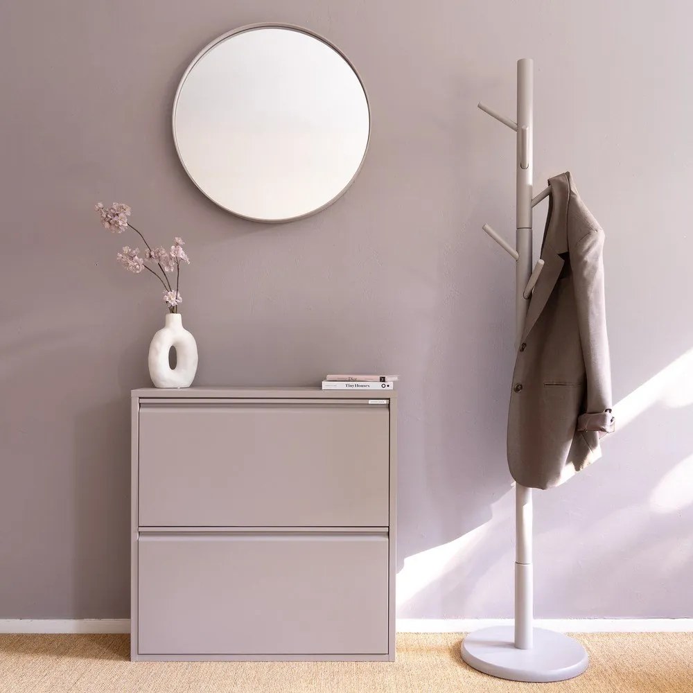 Szürkésbarna fém billenő ajtós cipőtartó 75x77,5x22,5 cm Billy – Spinder Design