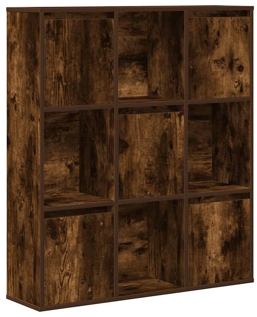 füstös tölgy színű szerelt fa könyvszekrény 89x24x101,5 cm