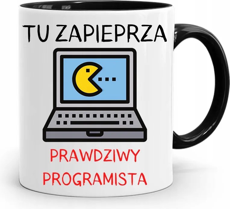 Bögre Fekete Informatika Programozó Itt Paprika nyomott mintával