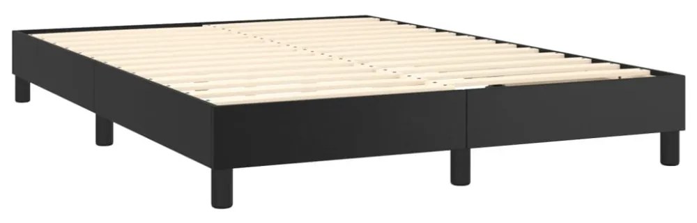 fekete műbőr rugós ágykeret 140x190 cm