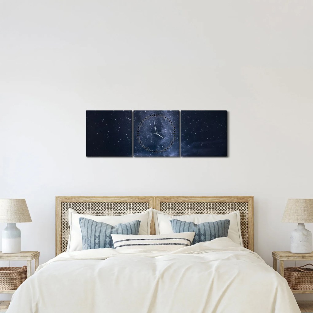 Egy csillagos ég képe (órával) (90x30 cm)