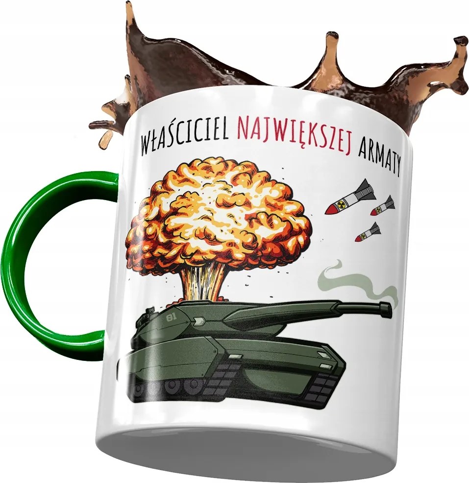 Bögre Zöld Vicces Legnagyobb Ágyú Ajándék Nyomtatott Fotóval