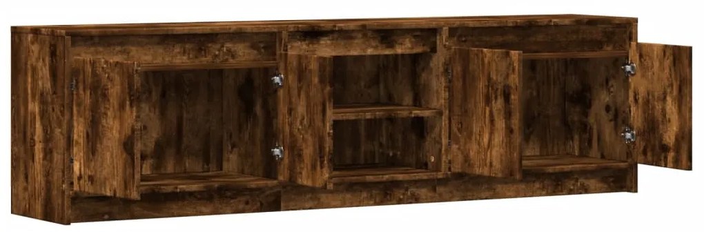 füstös tölgy színű szerelt fa LED-es TV-szekrény 180x34x50 cm
