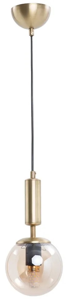 Sárga-aranyszínű függőlámpa üveg búrával ø 15 cm Hector – Squid Lighting