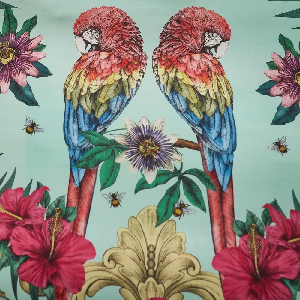 Zöld-kék kétszemélyes pamut-szatén ágyneműhuzat 200x200 cm Paradise Parrot – Matthew Williamson