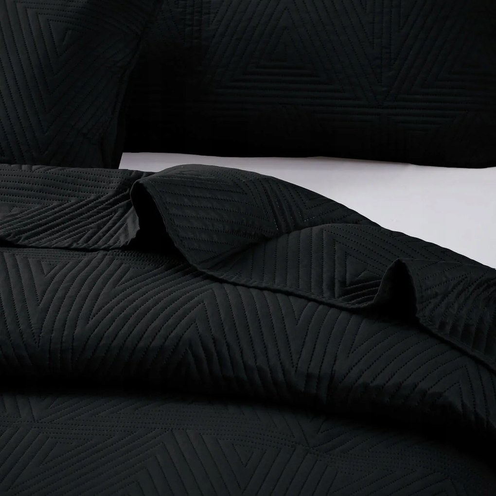 Díszpárnahuzat Trio 45x45 steppelt, fekete