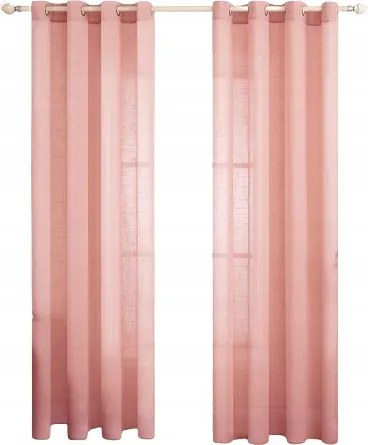 Függöny Kész Szemes Len utánzat 140x175cm Rózsaszín 2db