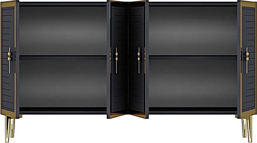Tuna komód, antracit-arany, 120 cm – TR555CHM1375