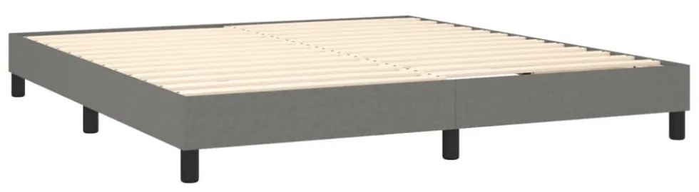 sötétszürke szövet rugós és LED-es ágy matraccal 160x200 cm