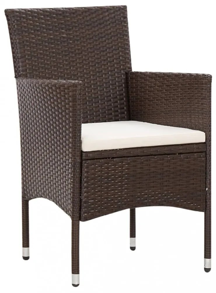 4 részes barna polyrattan kerti ülőgarnitúra párnákkal