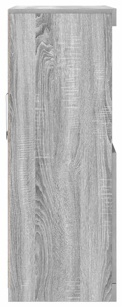 szürke sonoma színű szerelt fa tálalószekrény 81x37x100 cm