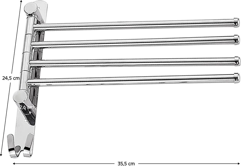 Törülközőtartó, ezüst, HOLDER