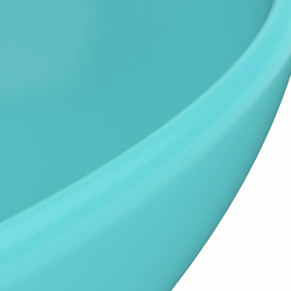 vidaXL ovális matt világoszöld kerámia luxus mosdókagyló 40 x 33 cm