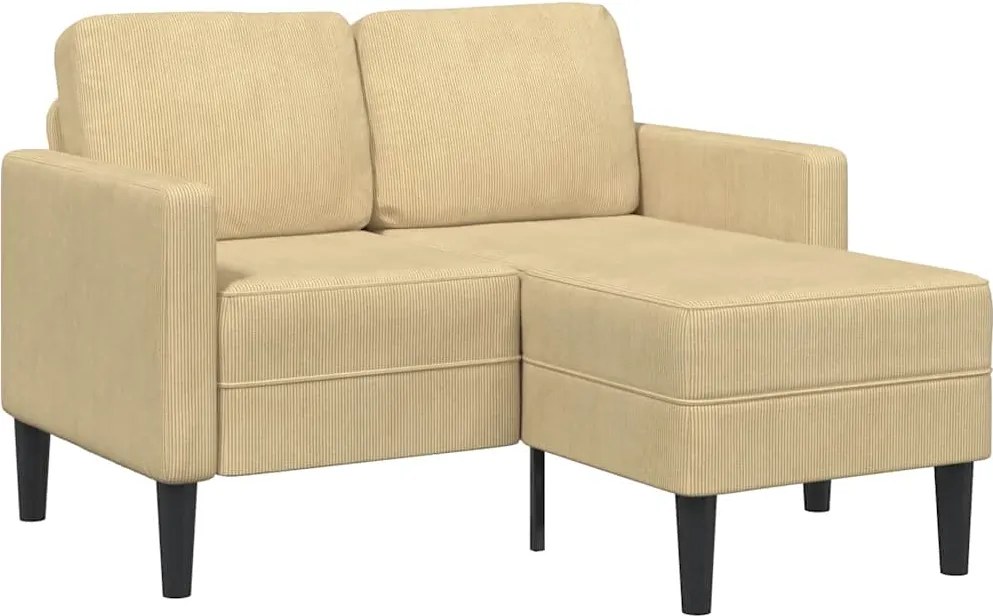 vidaXL szürke-zöld vászon 2 üléses kanapé L-alakú kanapéval 125 cm