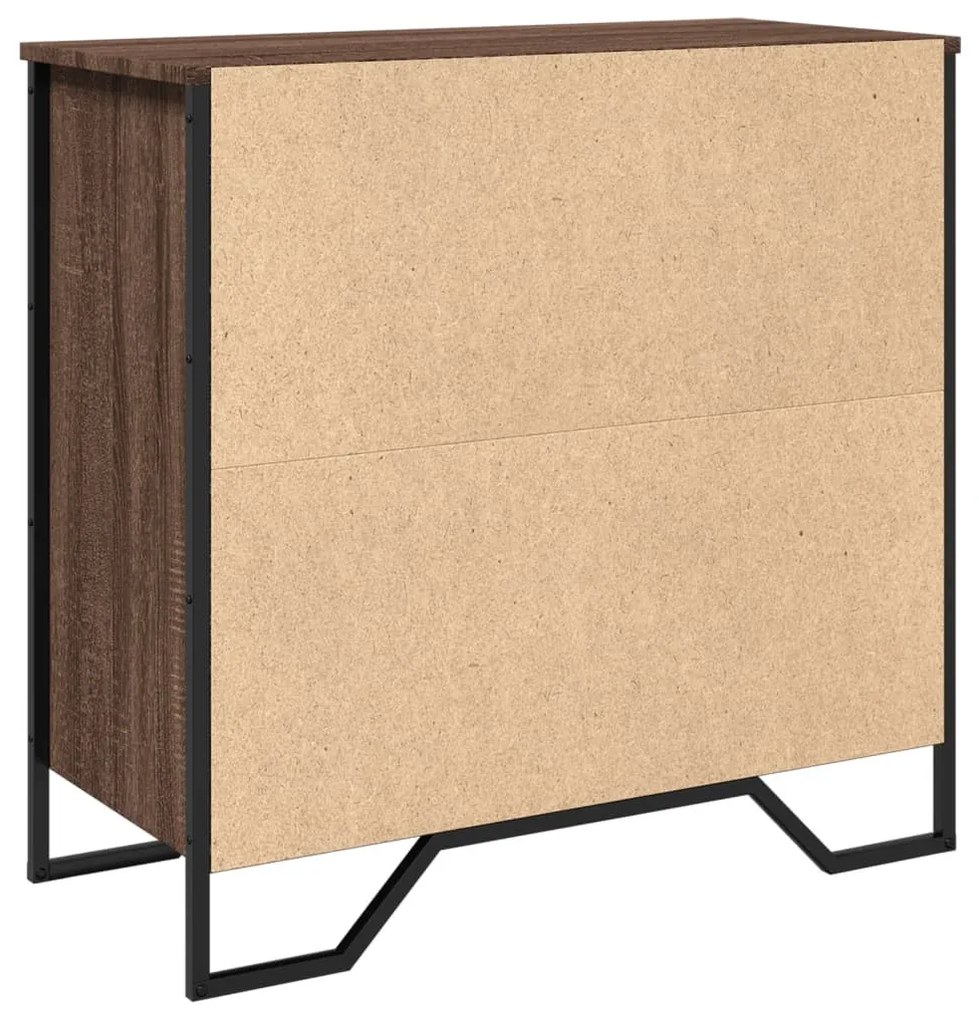 fekete szerelt fa tálalóasztal 78 x 35,5 x 74,5 cm