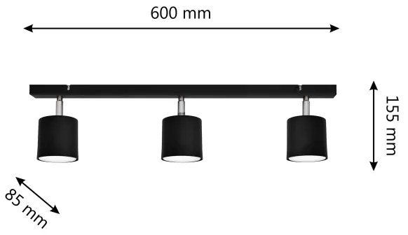 Spotlámpa PUNTA 3xGX53/10W/230V fekete