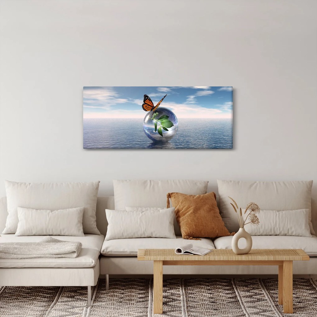 Pillangó képe egy üveggolyón (120x50 cm)