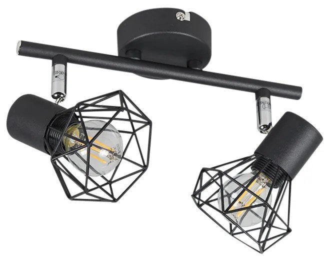 Art Deco állítható reflektor fekete 2-lámpás - Mosh 2