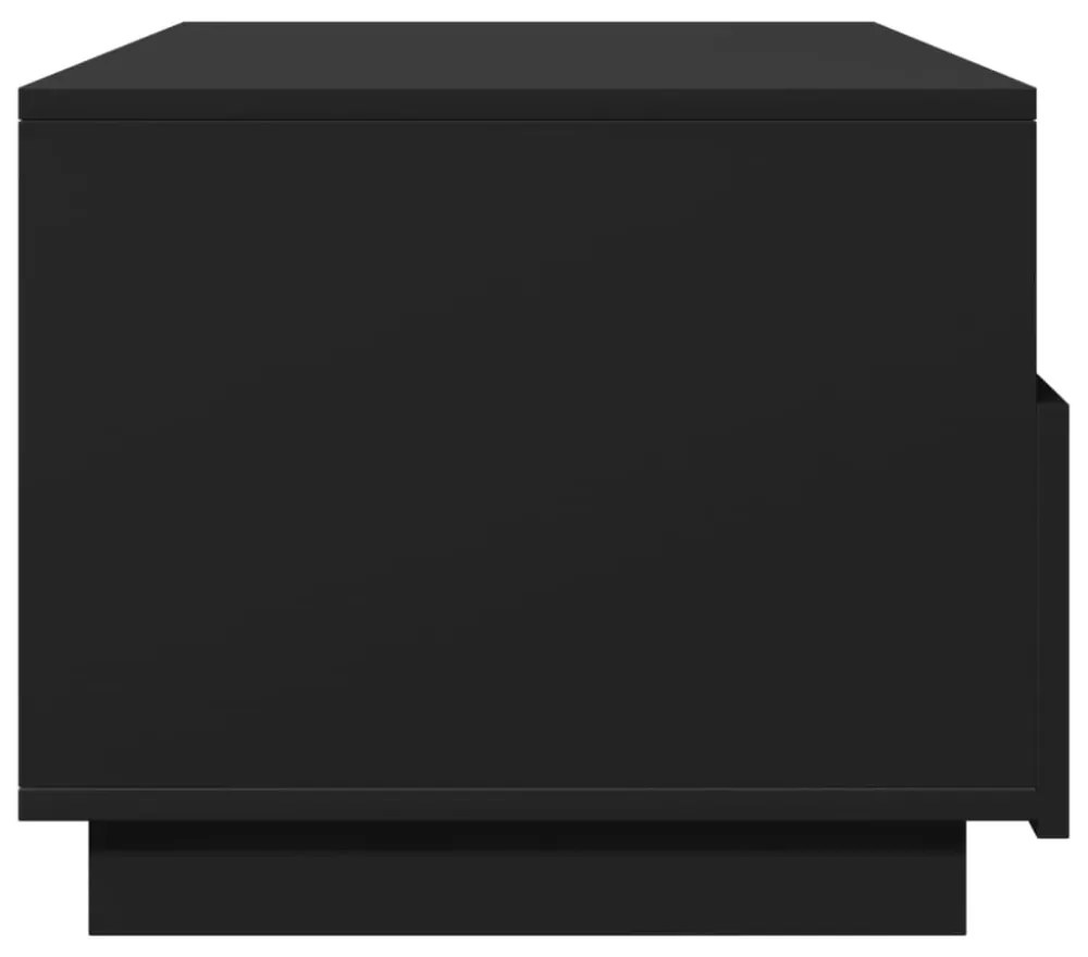 fekete dohányzóasztal LED-lámpákkal 90x49x40 cm