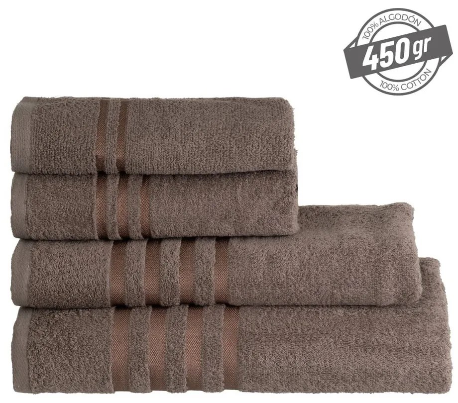 Barna frottír pamut törölköző 50x100 cm Simple – Casa Selección