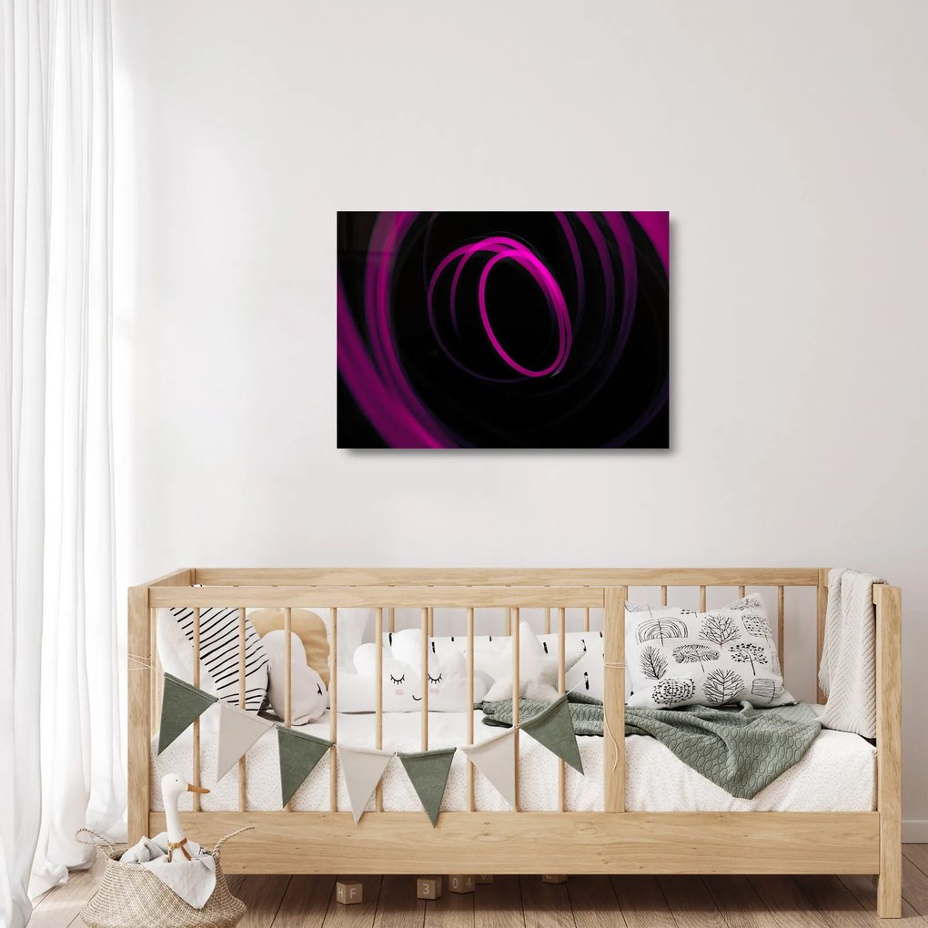 Kép - lila vonalak (üvegen) (70x50 cm)