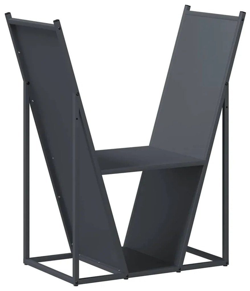 antracitszürke hidegen hengerelt acél tűzifatároló 69,5x35x81cm