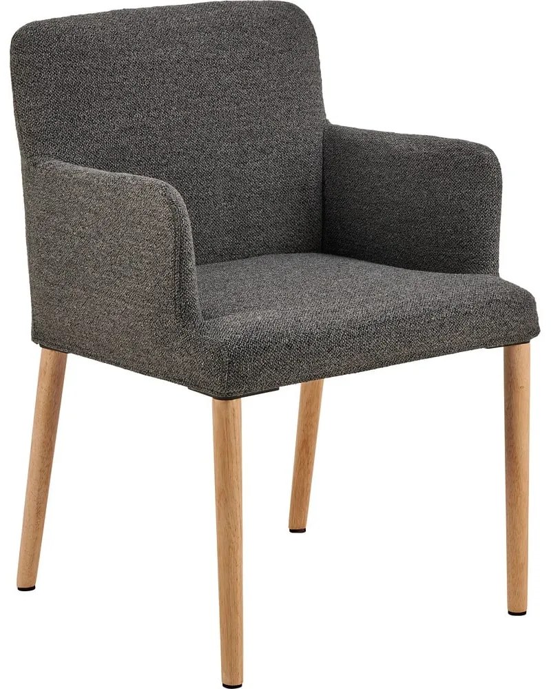 Szürke kárpitozott karfás étkezőfotel Zoe – Actona