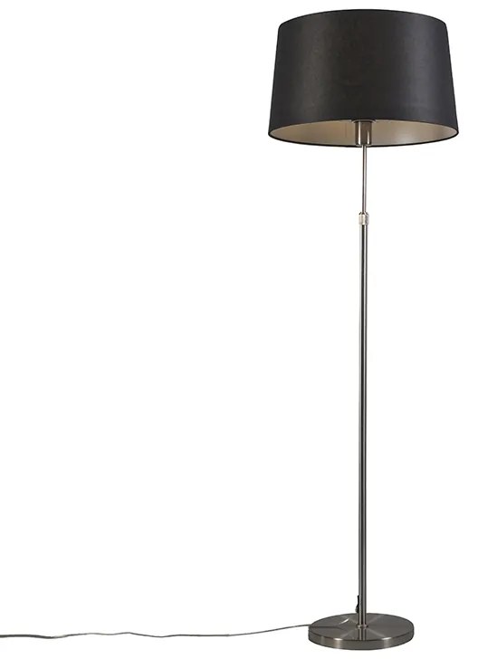 Állólámpa acélból, fekete árnyékolóval, 45 cm állítható - Parte