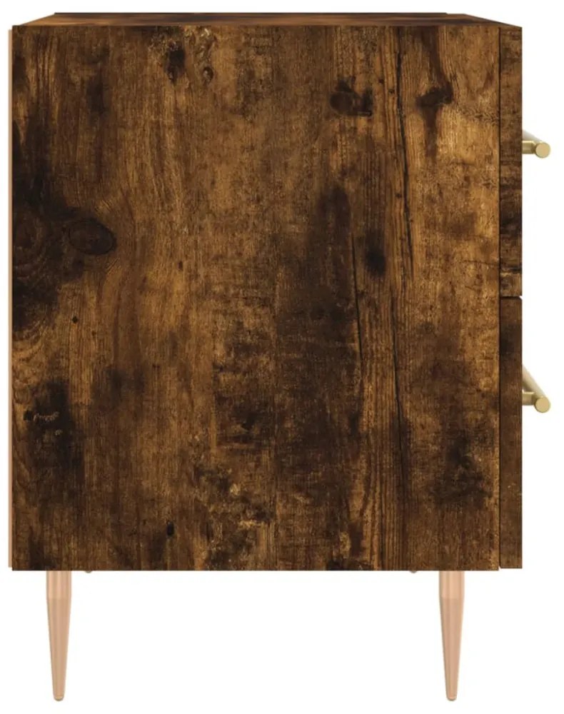 2 db füstös tölgy színű szerelt fa éjjeliszekrény 40x35x47,5 cm