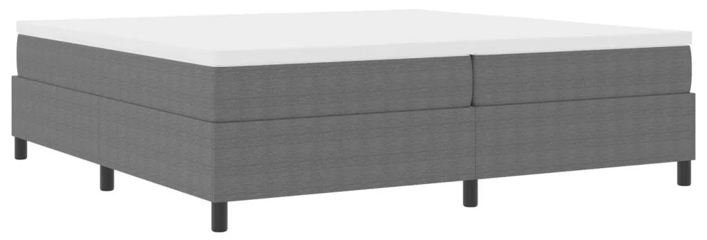 Box Spring Ágy Matraccal Világosszürke 200x200 cm Kordbársony