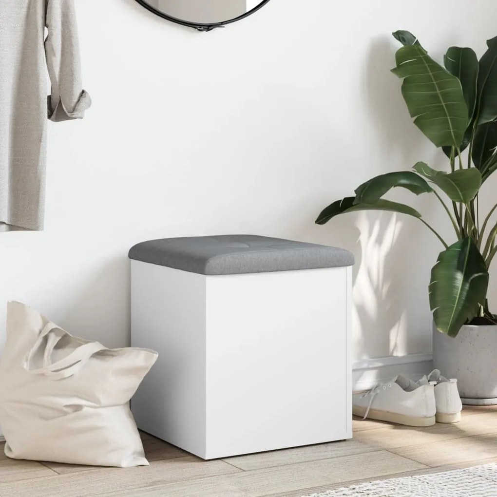 fehér, rétegelt fa tárolópad 42 x 42 x 45 cm