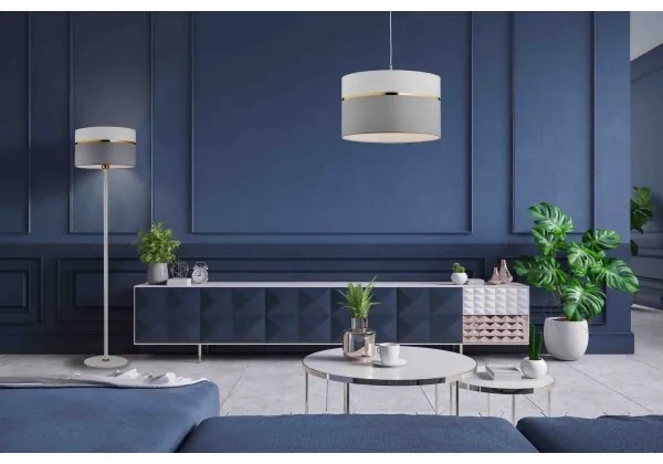 Argon 4285 - Csillár zsinóron KASER 1xE27/15W/230V szürke/fehér/sárgaréz