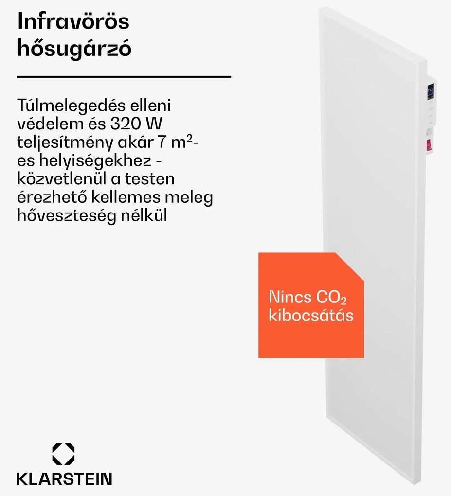 Klarstein Wonderwall Air Smart 320, infravörös hősugárzó, 30 x 100 cm, 320 W, alkalmazás