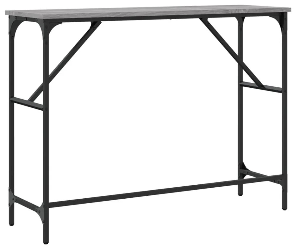 szürke sonoma színű szerelt fa tálalóasztal 100x32x75 cm